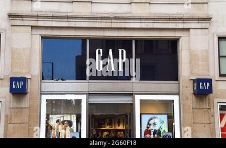 Gap store on Oxford Street, London, which closed permanently in 2020 (photo taken in October 2020). Stock Photo