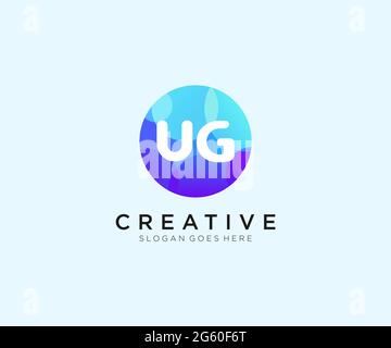 UG initial logo With Colorful Circle template Stock Vector