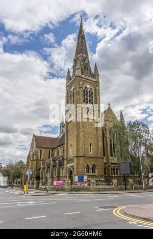 St Matthews Church, Northampton UK: built in 1893 as a memorial to Pickering Phipps, head of the local Phipps Brewery. Stock Photo
