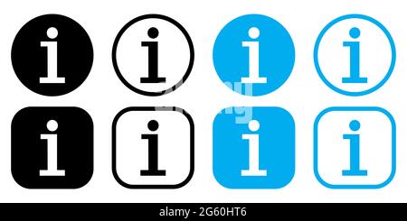 Set of info icon. Point symbol. Help logo. Vector isolated on white background Stock Vector