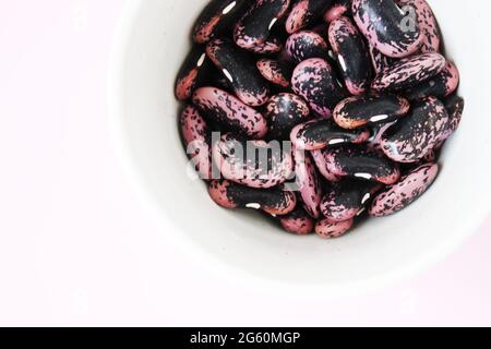 Phaseolus coccineus, also known as scarlet runner bean. Stock Photo