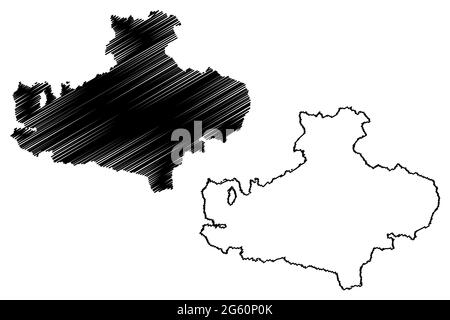 Avellino province (Italy, Italian Republic, Campania region) map vector illustration, scribble sketch Province of Avellino map Stock Vector