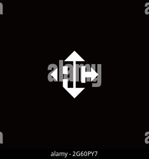 Monogram logo design with diamond square shape isolated on black background Stock Vector