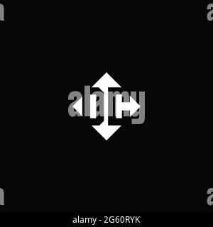 Monogram logo design with diamond square shape isolated on black background Stock Vector