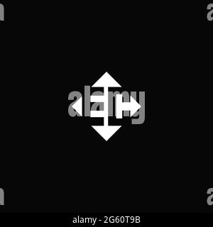 Monogram logo design with diamond square shape isolated on black background Stock Vector