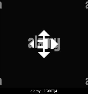 Monogram logo design with diamond square shape isolated on black background Stock Vector