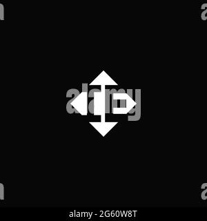 Monogram logo design with diamond square shape isolated on black background Stock Vector