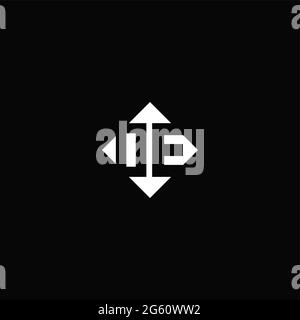 Monogram logo design with diamond square shape isolated on black background Stock Vector