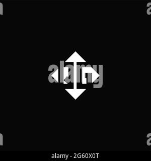 Monogram logo design with diamond square shape isolated on black background Stock Vector