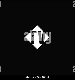 Monogram logo design with diamond square shape isolated on black background Stock Vector