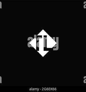 Monogram logo design with diamond square shape isolated on black background Stock Vector