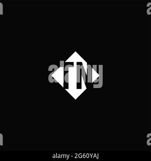 Monogram logo design with diamond square shape isolated on black background Stock Vector