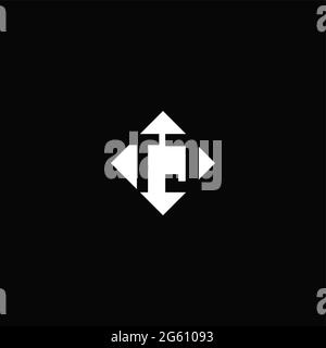 Monogram logo design with diamond square shape isolated on black background Stock Vector