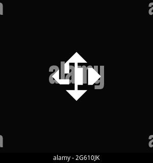 Monogram logo design with diamond square shape isolated on black background Stock Vector