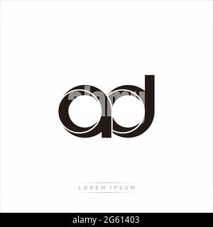 Initial Letter Split Lowercase Modern Monogram linked outline rounded logo isolated on white background Stock Vector