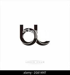 Initial Letter Split Lowercase Modern Monogram linked outline rounded logo isolated on white background Stock Vector