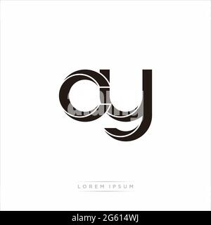 Initial Letter Split Lowercase Modern Monogram linked outline rounded logo isolated on white background Stock Vector