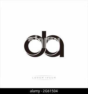 Initial Letter Split Lowercase Modern Monogram linked outline rounded logo isolated on white background Stock Vector