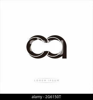 Initial Letter Split Lowercase Modern Monogram linked outline rounded logo isolated on white background Stock Vector