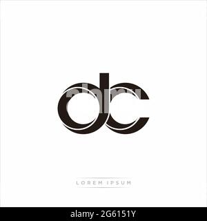 Initial Letter Split Lowercase Modern Monogram linked outline rounded logo isolated on white background Stock Vector