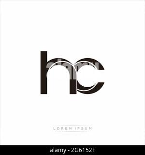 Initial Letter Split Lowercase Modern Monogram linked outline rounded logo isolated on white background Stock Vector
