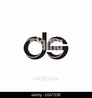 Initial Letter Split Lowercase Modern Monogram linked outline rounded logo isolated on white background Stock Vector