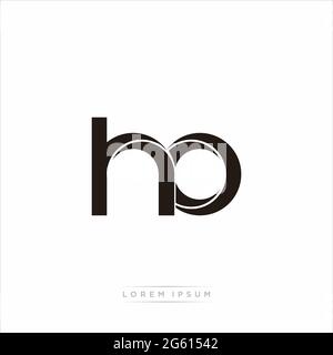 Initial Letter Split Lowercase Modern Monogram linked outline rounded logo isolated on white background Stock Vector