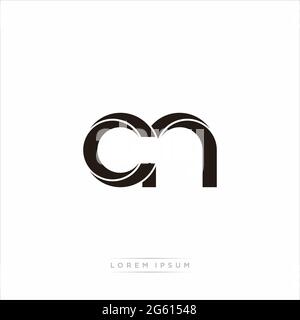 Initial Letter Split Lowercase Modern Monogram linked outline rounded logo isolated on white background Stock Vector