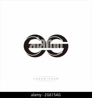 Initial Letter Split Lowercase Modern Monogram linked outline rounded logo isolated on white background Stock Vector