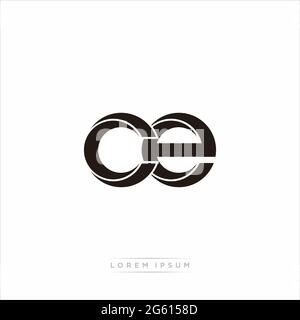 Initial Letter Split Lowercase Modern Monogram linked outline rounded logo isolated on white background Stock Vector