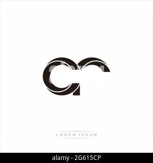 Initial Letter Split Lowercase Modern Monogram linked outline rounded logo isolated on white background Stock Vector