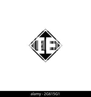 Monogram logo design with diamond square shape isolated on black colors and white background Stock Vector