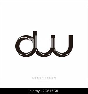 Initial Letter Split Lowercase Modern Monogram linked outline rounded logo isolated on white background Stock Vector
