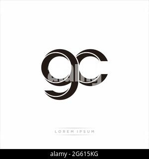 Initial Letter Split Lowercase Modern Monogram linked outline rounded logo isolated on white background Stock Vector
