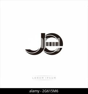 Initial Letter Split Lowercase Modern Monogram linked outline rounded logo isolated on white background Stock Vector