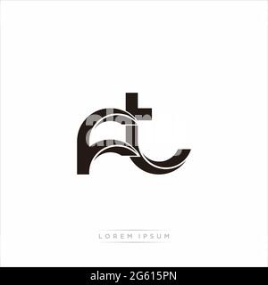 Initial Letter Split Lowercase Modern Monogram linked outline rounded logo isolated on white background Stock Vector