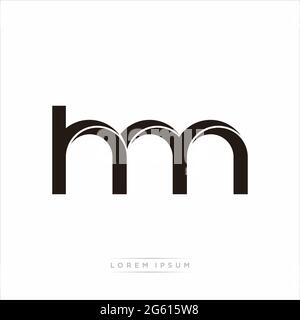 Initial Letter Split Lowercase Modern Monogram linked outline rounded logo isolated on white background Stock Vector