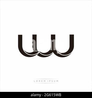 Initial Letter Split Lowercase Modern Monogram linked outline rounded logo isolated on white background Stock Vector