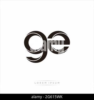 Initial Letter Split Lowercase Modern Monogram linked outline rounded logo isolated on white background Stock Vector