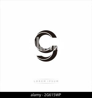 Initial Letter Split Lowercase Modern Monogram linked outline rounded logo isolated on white background Stock Vector