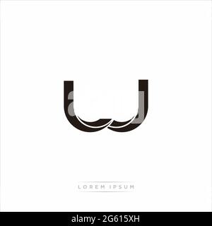 Initial Letter Split Lowercase Modern Monogram linked outline rounded logo isolated on white background Stock Vector