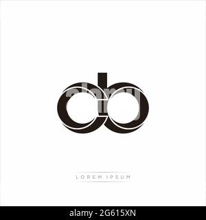 Initial Letter Split Lowercase Modern Monogram linked outline rounded logo isolated on white background Stock Vector
