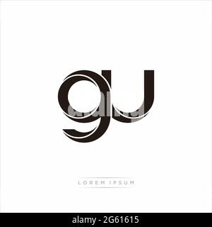 Initial Letter Split Lowercase Modern Monogram linked outline rounded logo isolated on white background Stock Vector