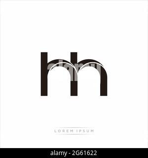 Initial Letter Split Lowercase Modern Monogram linked outline rounded logo isolated on white background Stock Vector