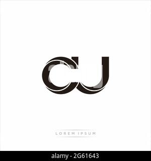 Initial Letter Split Lowercase Modern Monogram linked outline rounded logo isolated on white background Stock Vector