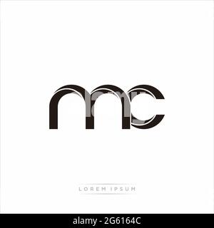 Initial Letter Split Lowercase Modern Monogram linked outline rounded logo isolated on white background Stock Vector