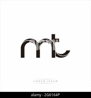 Initial Letter Split Lowercase Modern Monogram linked outline rounded logo isolated on white background Stock Vector