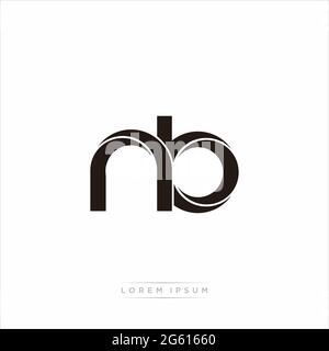 Initial Letter Split Lowercase Modern Monogram linked outline rounded logo isolated on white background Stock Vector