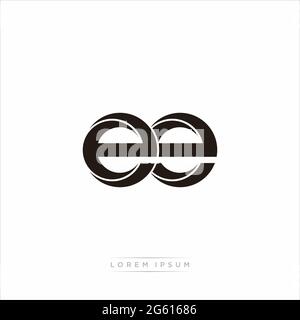 Initial Letter Split Lowercase Modern Monogram linked outline rounded logo isolated on white background Stock Vector