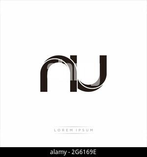 Initial Letter Split Lowercase Modern Monogram linked outline rounded logo isolated on white background Stock Vector